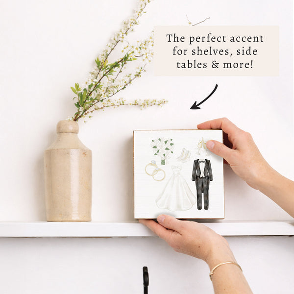 Wedding Icons Block Sign