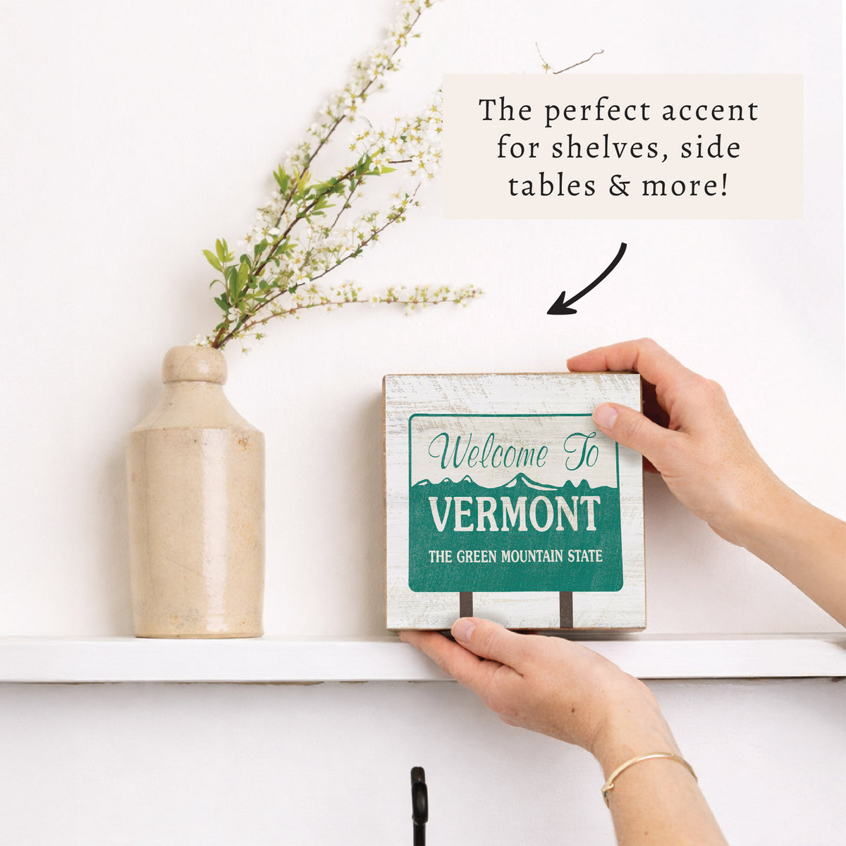Vermont State Welcome Block Sign