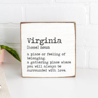 Virginia Definition Wood Block