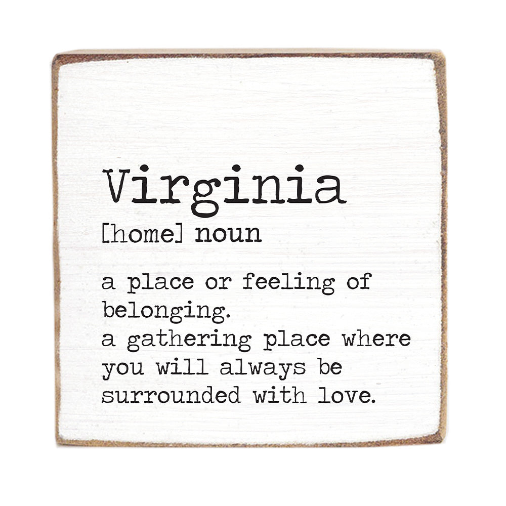 Virginia Definition Wood Block