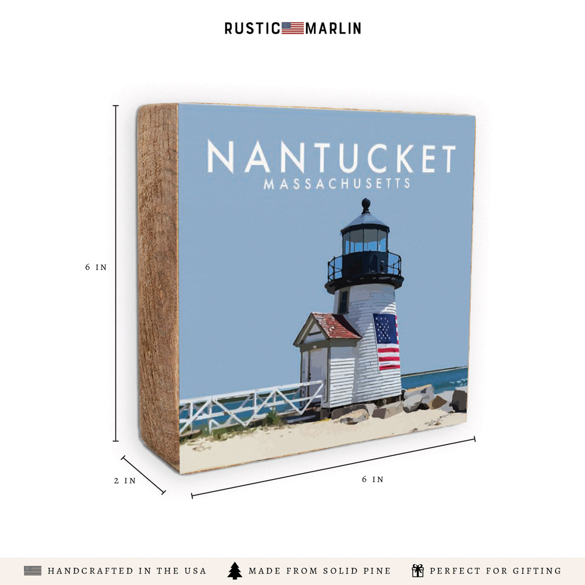 Nantucket Lighthouse Block Sign