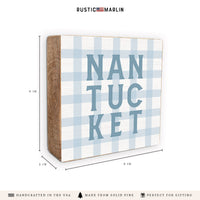 Nantucket Gingham Block Sign