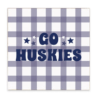 Go Huskies Checkered Block Sign
