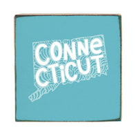 Connecticut State Teal Block Sign