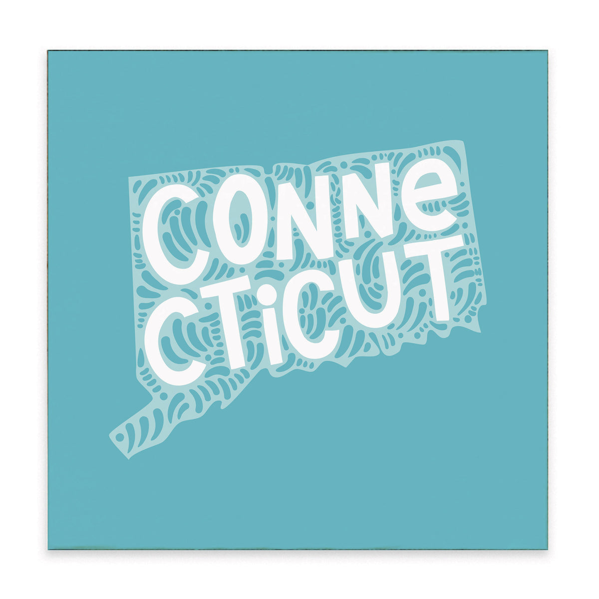 Connecticut State Teal Block Sign