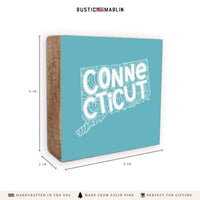 Connecticut State Teal Block Sign