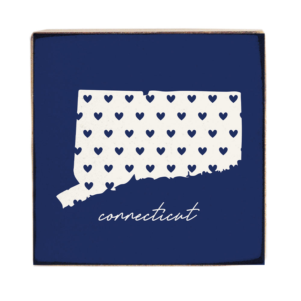 Connecticut Hearts Block Sign