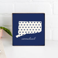Connecticut Hearts Block Sign