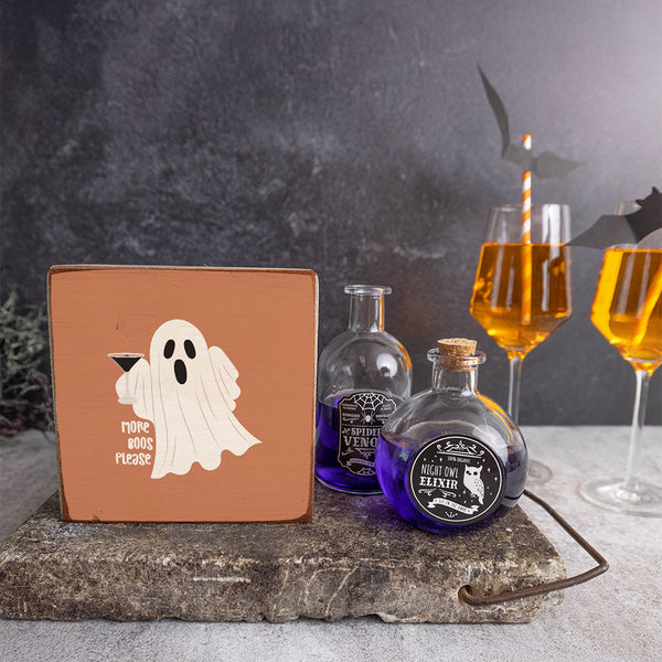 More Boos Please Halloween Block Sign