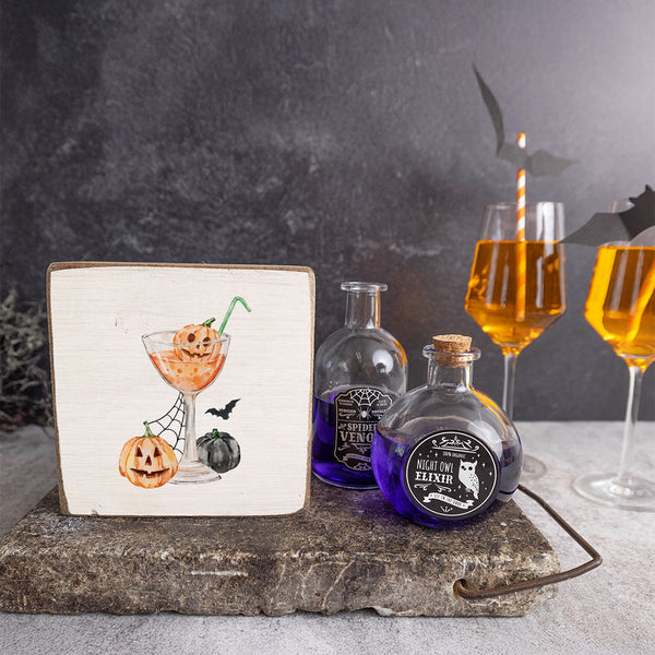 Halloween Pumpkin Drink Block Sign
