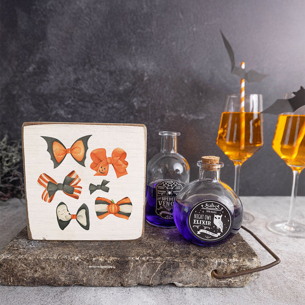 Halloween Bows Block Sign