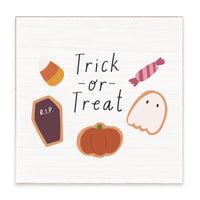 Trick Or Treat Icons Block Sign