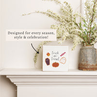 Trick Or Treat Icons Block Sign