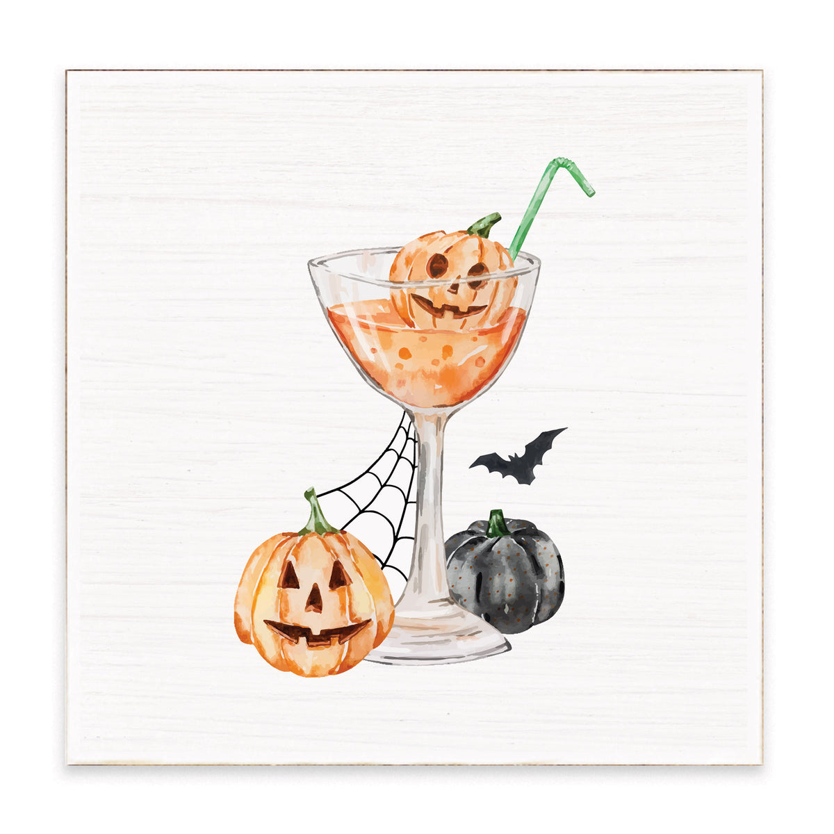 Halloween Pumpkin Drink Block Sign