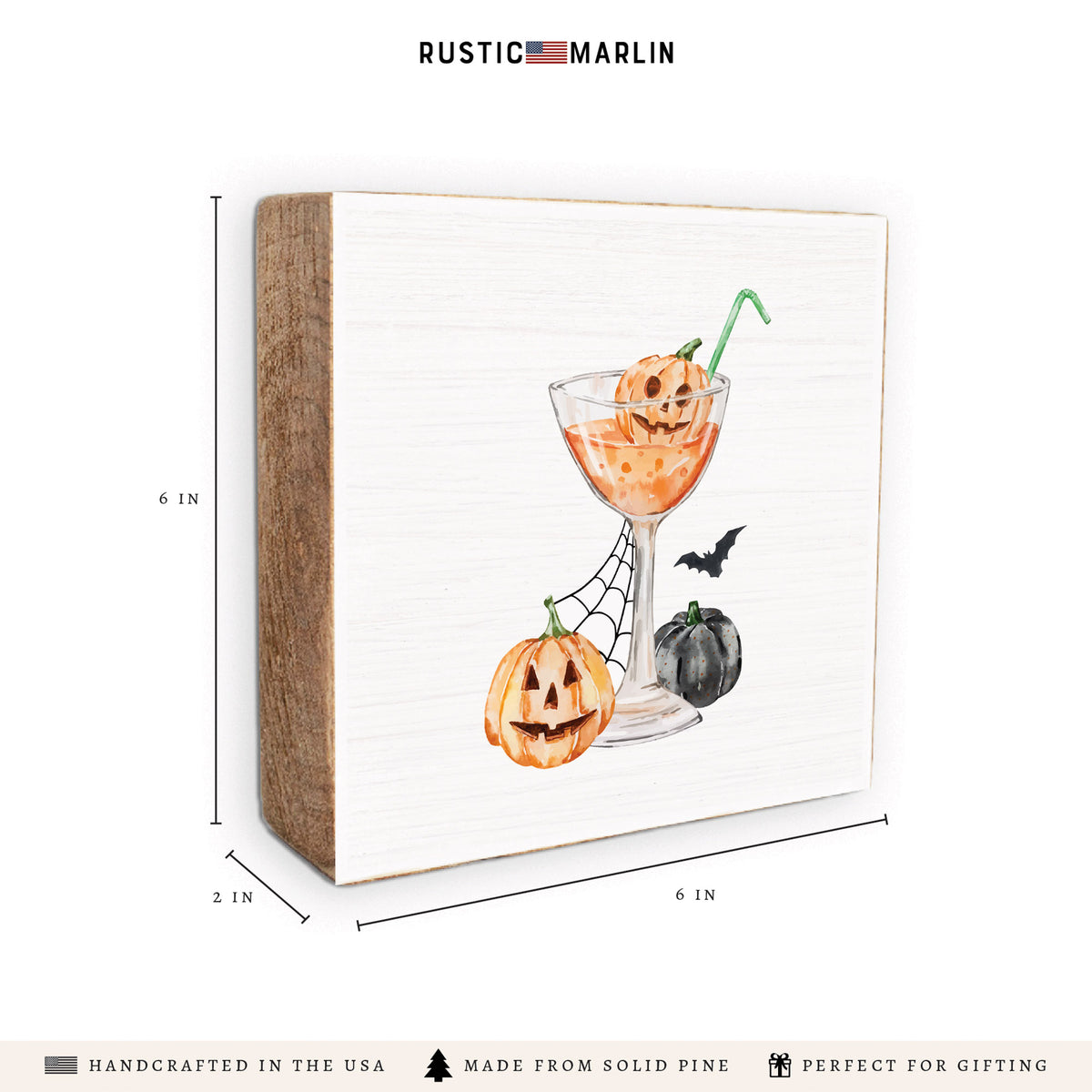 Halloween Pumpkin Drink Block Sign