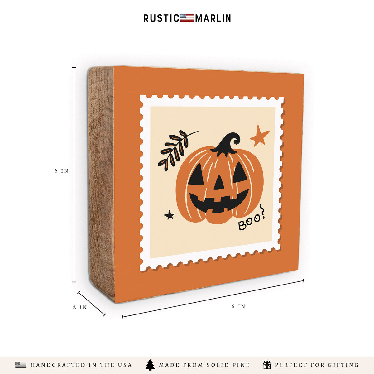 Pumpkin Boos Halloween Block Sign