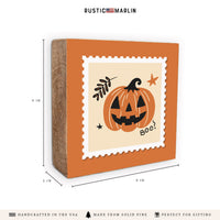 Pumpkin Boos Halloween Block Sign