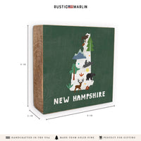 New Hampshire State Icons Block Sign