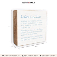Lakeaholic Definition Block Sign