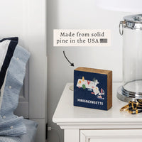 Massachusetts State Icons Block Sign