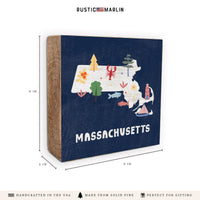 Massachusetts State Icons Block Sign