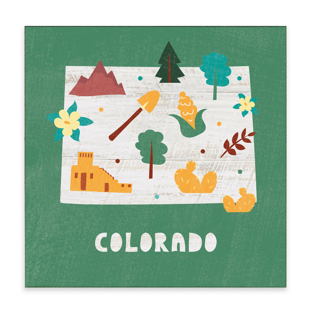 Colorado State Icons Block Sign