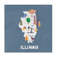 Illinois State Icons Block Sign