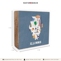 Illinois State Icons Block Sign