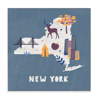 New York State Icons Block Sign