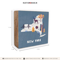 New York State Icons Block Sign