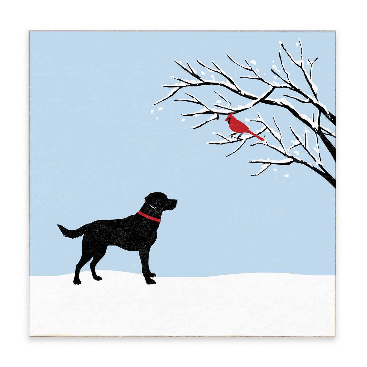 Dog And Cardinal Block Sign