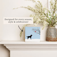 Dog And Cardinal Block Sign