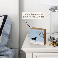 Dog And Cardinal Block Sign