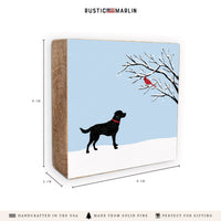 Dog And Cardinal Block Sign