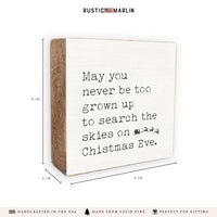 Christmas Eve Skies Block Sign