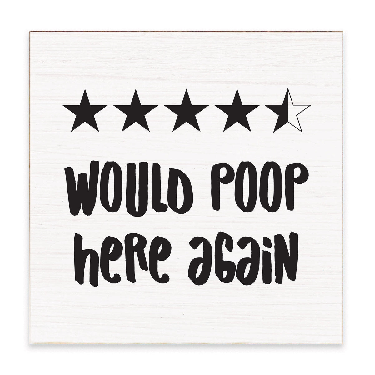 Would Poop Here Again Block Sign