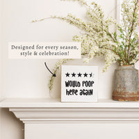 Would Poop Here Again Block Sign