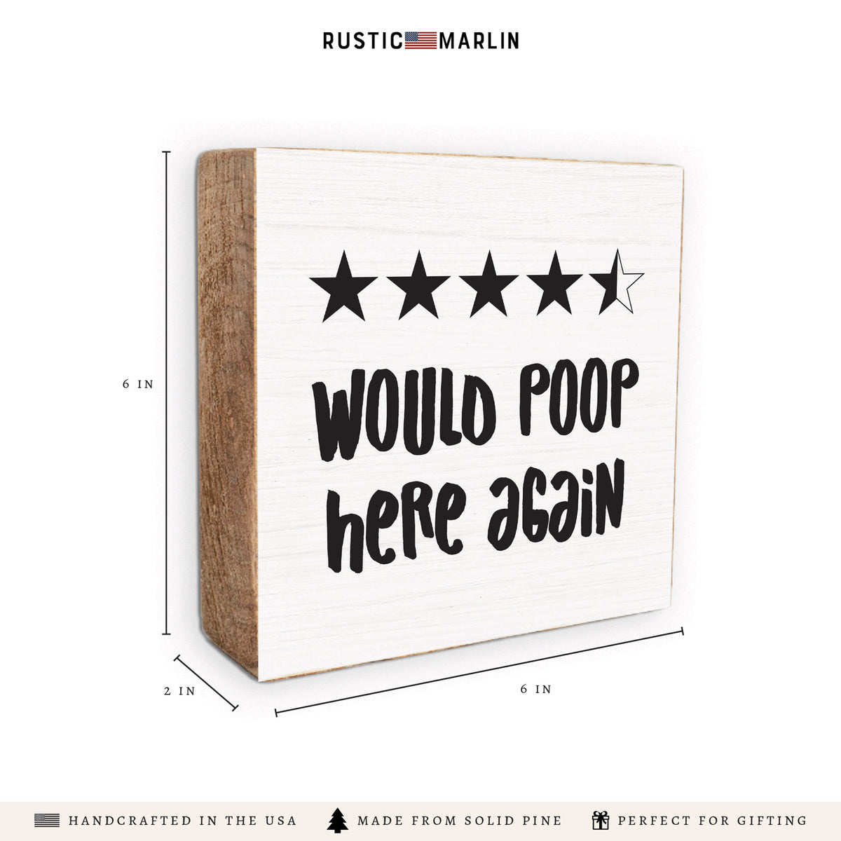 Would Poop Here Again Block Sign