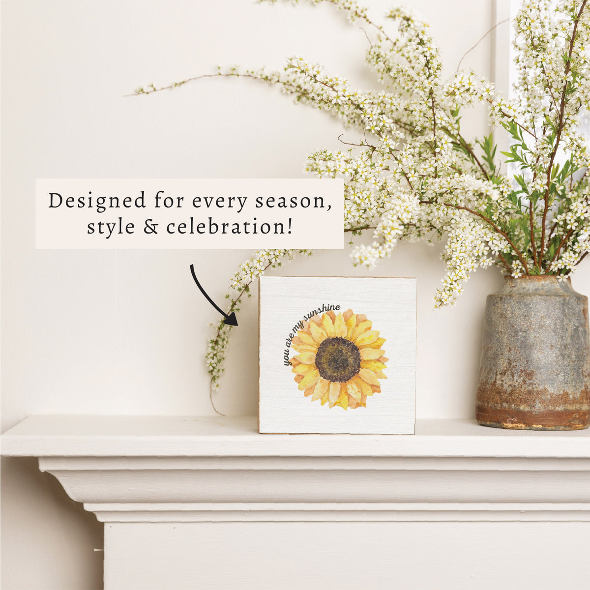 You Are My Sunshine Sunflower Block Sign