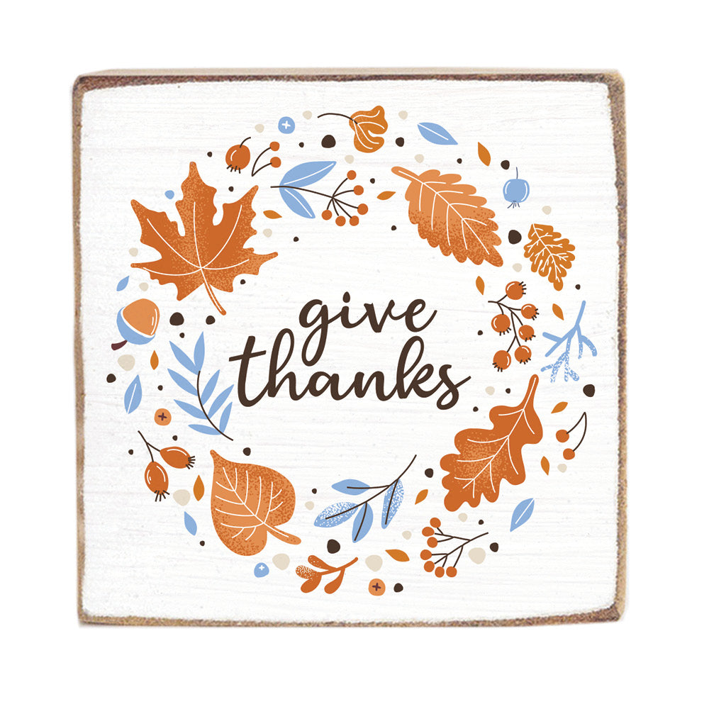 Give Thanks Wood Block