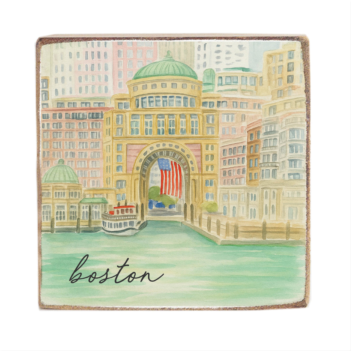 American Boston Square Block Sign