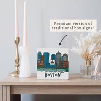 Boston Cityscape Block Sign