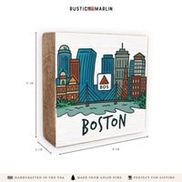 Boston Cityscape Block Sign