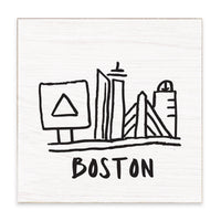 Boston City Outline Block Sign