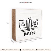 Boston City Outline Block Sign