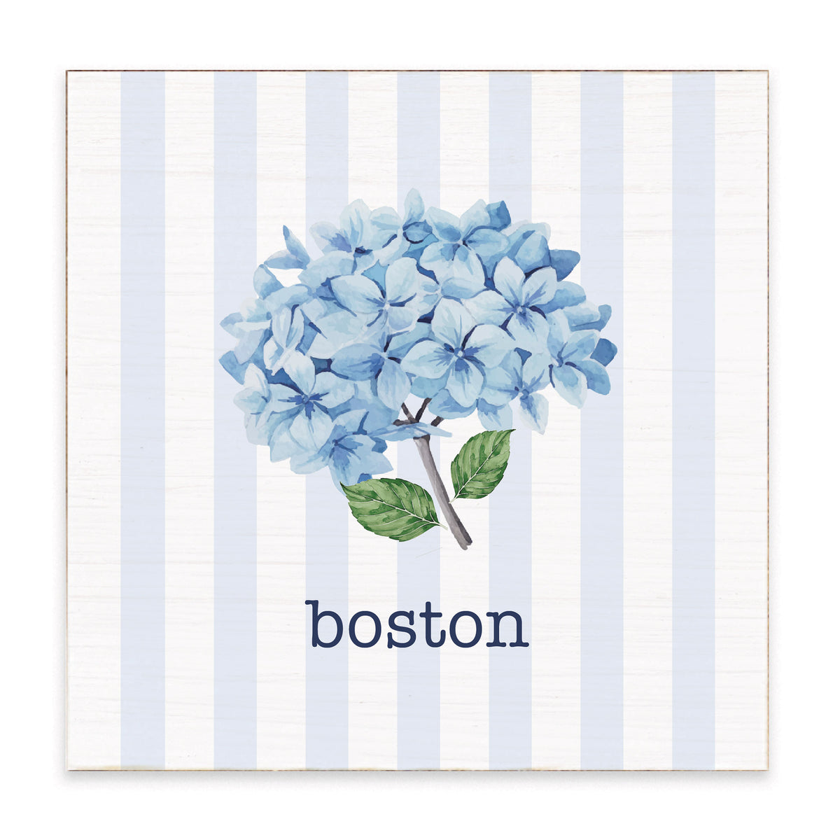 Blooming Hydrangea Boston Block Sign