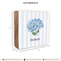 Blooming Hydrangea Boston Block Sign