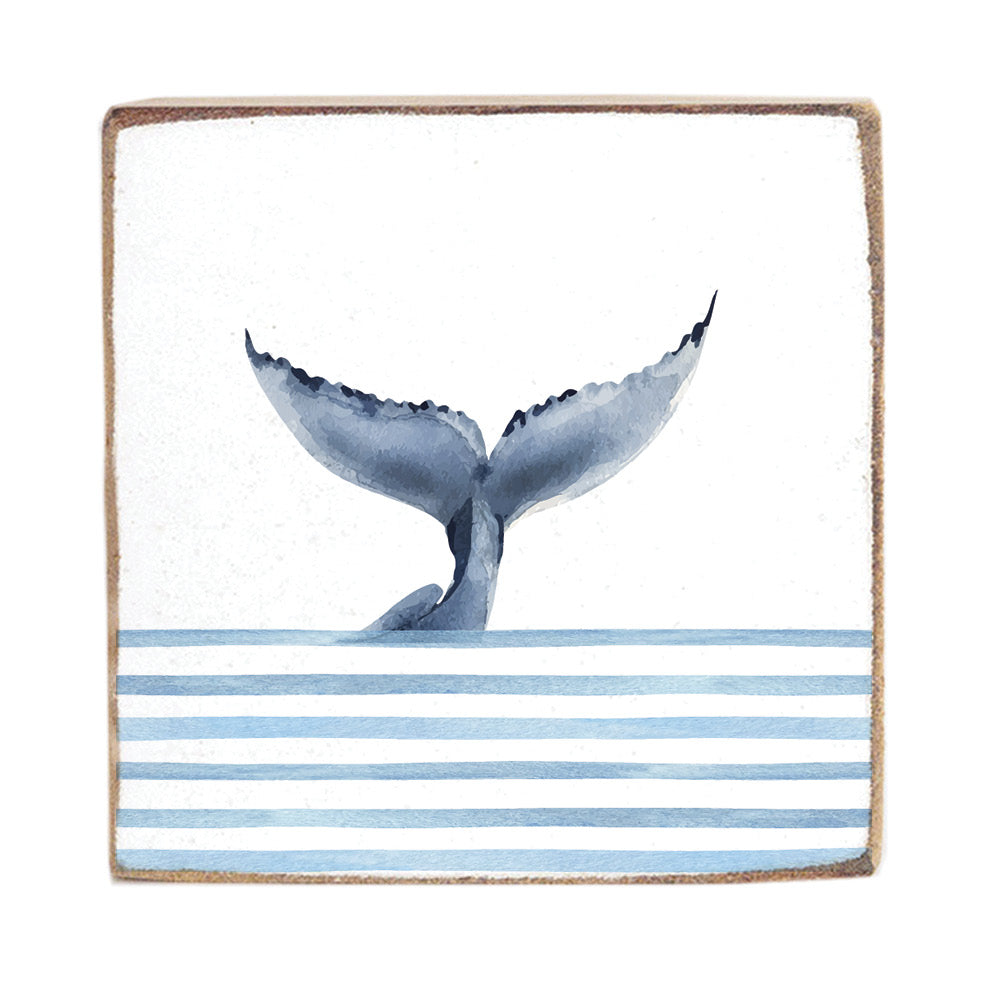 Blue Whale Tail Square Block