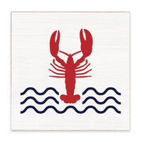 Lobster Waves Block Sign