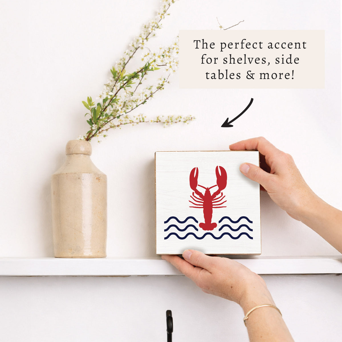 Lobster Waves Block Sign
